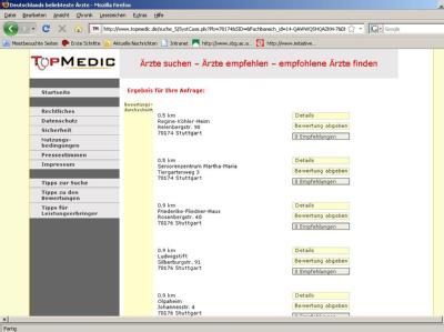 &laquo;topmedic.de&raquo; / Datenbank: Unter &laquo;topmedic.de&raquo; finden Angeh&ouml;rige und Patienten jetzt 10 500 Pflegeheime und 12 000 ambulante Pflegedienste. (Bild: &laquo;topmedic.de&raquo;/dpa/tmn)