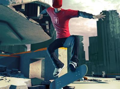Neues f&uuml;r mobile Konsolen / Formvollendet absolviert: Bei &laquo;Skate It&raquo; - hier ein Artwork - hei&szlig;t es, gewagte Tricks mit dem Board hinzulegen. (Bild: EA/dpa/tmn)
