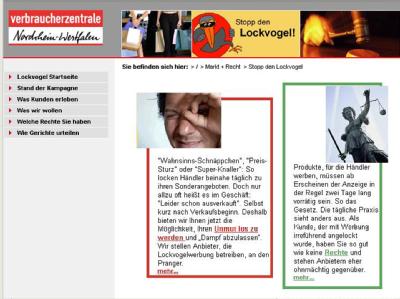 Lockvogelangebote melden