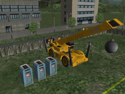 Baumaschinen-Simulator / Erst kaputtmachen, dann aufbauen: Im &laquo;Baumaschinen-Simulator&raquo; k&ouml;nnen Spieler auch eine Abrissbirne bedienen. (Bild: rondomedia)
