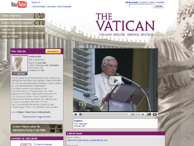 Vatikan im Netz / Auf der YouTube-Plattform des Vatikan finden Gl&auml;ubige Botschaften von Papst Benedikt XVI. (Bild: &laquo;youtube.de&raquo;)