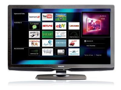 Net-TV von Philips / Internet f&uuml;r Couch-Potatoes: Beim Dienst Net-TV von Philips werden die Online-Informationen auf dem kompletten Schirm dargestellt. (Bild: Philips/dpa/tmn)
