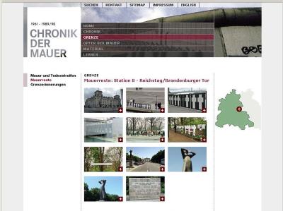 &laquo;Chronik der Mauer&raquo; / Unter chronik-der-mauer.de sind unter anderem die diversen &laquo;Mauerreste&raquo; verzeichnet. (Bild: chronik-der-mauer.de/dpa/tmn)