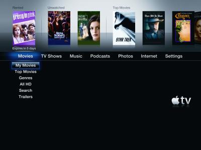 Apple TV / Apple TV 3.0: In der neuen Version sollen sich User einfacher durch die iTunes-Bibliotheken navigieren können. (Bild: Apple)