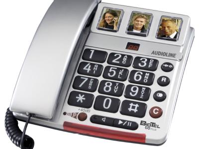 Seniorentelefone / Wenn das Ged&auml;chtnis nachl&auml;sst: Bei diesem Telefon von Audioline lassen sich einzelne Tasten mit Fotos und den dazugeh&ouml;rigen Nummern belegen. (Bild: Audioline/dpa/tmn)