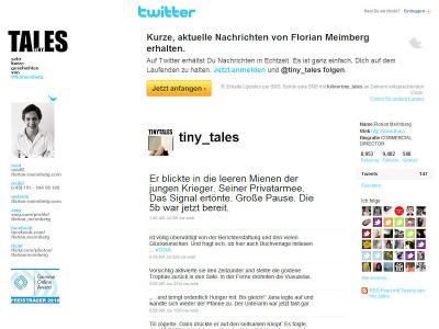 Tiny-Tales / Forian Meimberg twittert auf &laquo;Tiny Tales&raquo; winzige Geschichten mit Pfiff. (Bild: &laquo;twitter.com/tiny_tales&raquo;)