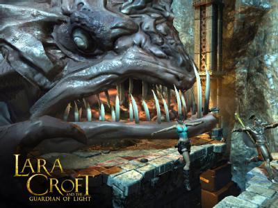 &laquo;Lara Croft and the Guardian of the Light&raquo; / In ihrem neuesten Abenteuer muss sich Lara Croft unter anderem vor diesem fischk&ouml;pfigen Riesenmonster retten. (Bild: Square Enix/dpa/tmn)