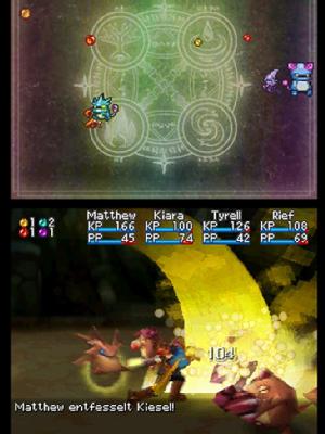 &laquo;Golden Sun:&nbsp;Die dritte D&auml;mmerung&raquo; / Bei &laquo;Golden Sun:&nbsp;Die dritte D&auml;mmerung&raquo; muss der Spieler Monster in rundenbasierten K&auml;mpfen besiegen und so die Welt retten. (Bild: Nintendo/dpa/tmn)
