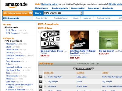 Amazon / Schon jetzt verkauft Amazon Musik im MP3-Format - die Dateien k&ouml;nnen Nutzer k&uuml;nftig auf den Servern des Unternehmens ablegen und von &uuml;berall aus h&ouml;ren. (Bild: Amazon.de)